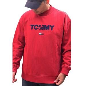NWT Tommy Hilfiger Men’s Red Fleece Sweatshirt Pullover Size XXL